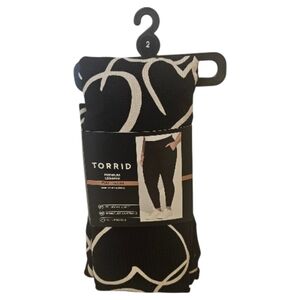 Black and White Torrid Women's Felix Heart Black Full Length Leggings